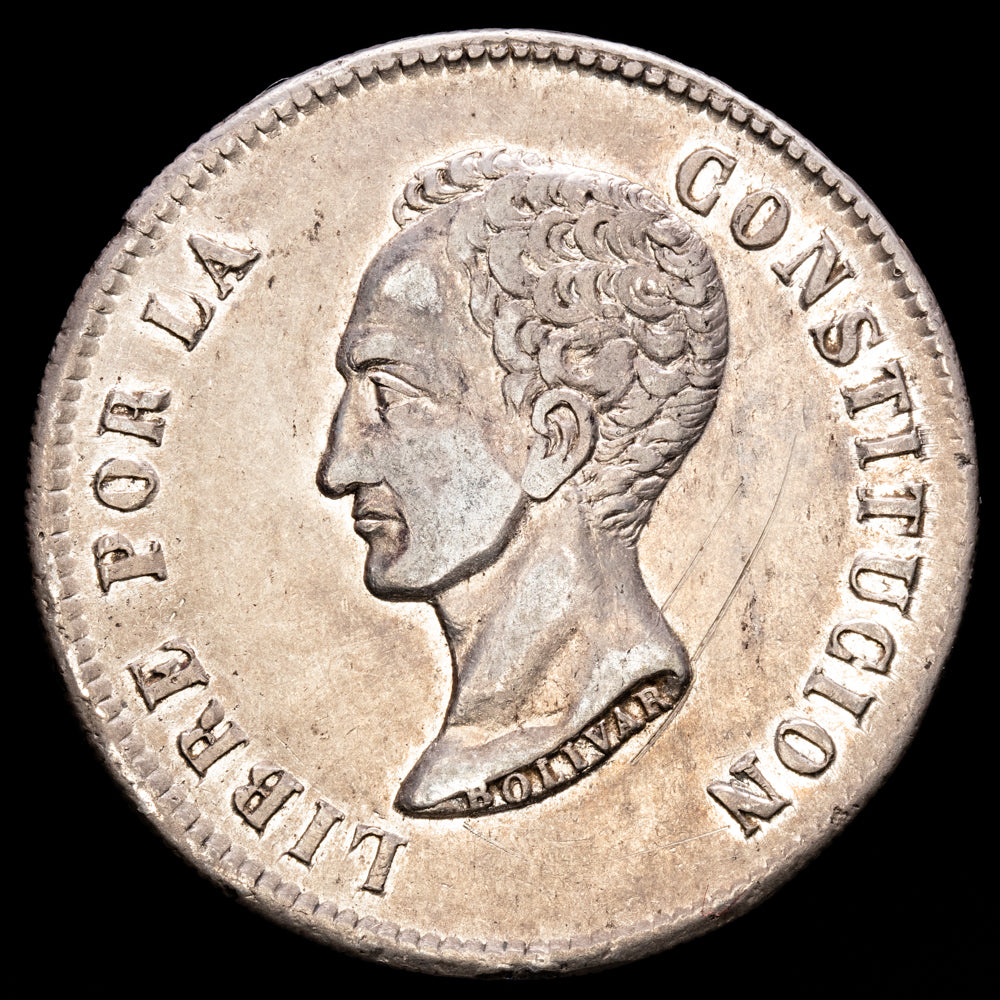 Republica Bolivia. 8 Soles. (26,85g.). Potosí. 1849. Ensayador F.M. KM-109. XF+. Restos de brillo original.