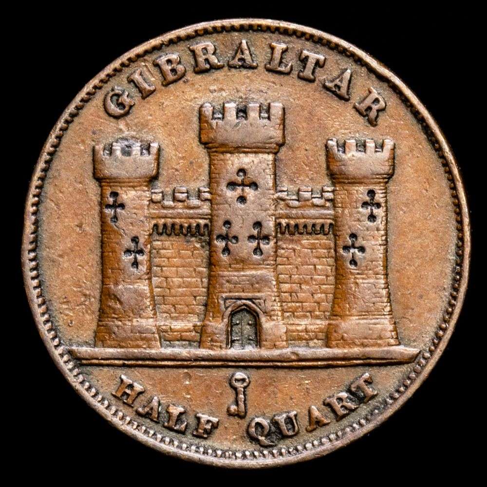 Gibraltar – Victoria. 1/2 Quart (2,71 g.). 1842. KM-1. VF+
