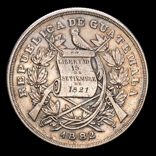 República de Guatemala. Un Peso. (24,71 g.). 1882. KM-208. MBC.