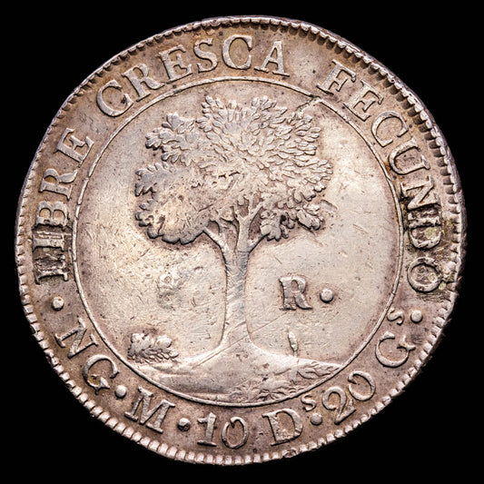 República de Centroamérica. 8 Reales. (26,69 g.). Guatemala. 1825. Ensayador M. KM-4. MBC+.