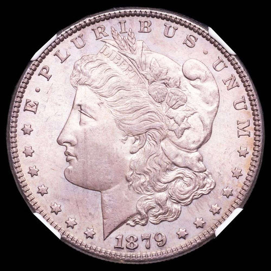 Estados Unidos. 1 dólar (26,56 g.). Filadelfia, 1879. Kr. 110. Encapsulada por la NGC MS63.