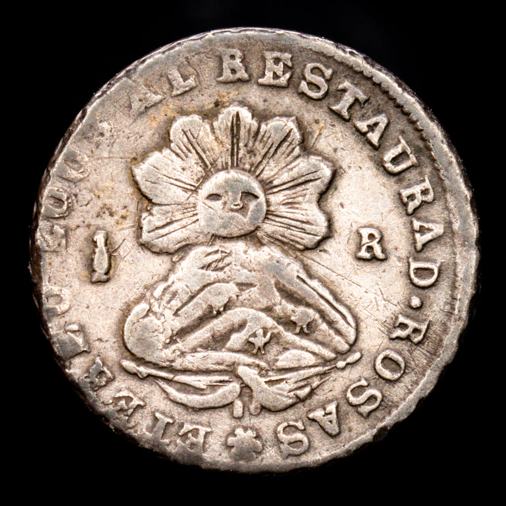 Argentina. 1/2 Real. (1.65 g.). La Rioja. 1844. KM-18. VF.