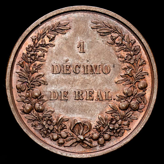 Colombia. 1 Décimo de Real. (10,02 g.). 1847. KM-102. UNC-. Bello color