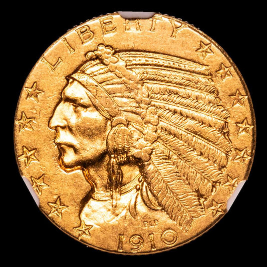 Estados Unidos. Indian Half Eagles . 5 dollars. 1910. Philadelphia. (Km-129). (Fr-148). Au.. NGC AU58.