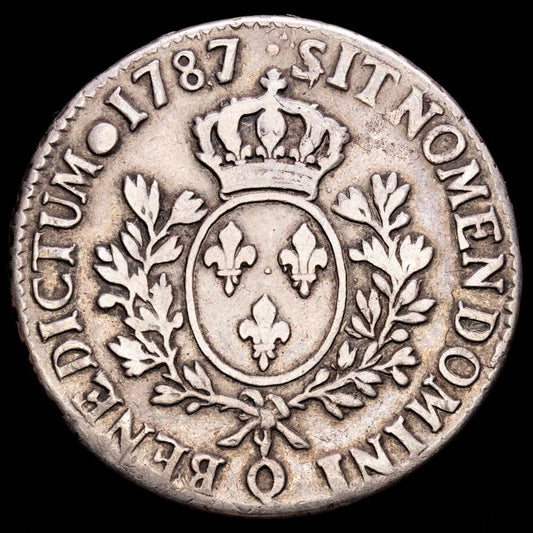 Francia – Luis XVI. Ecu. (28,85g.). Perpignan. 1787. Ensayador Q. DY-1709. VF.