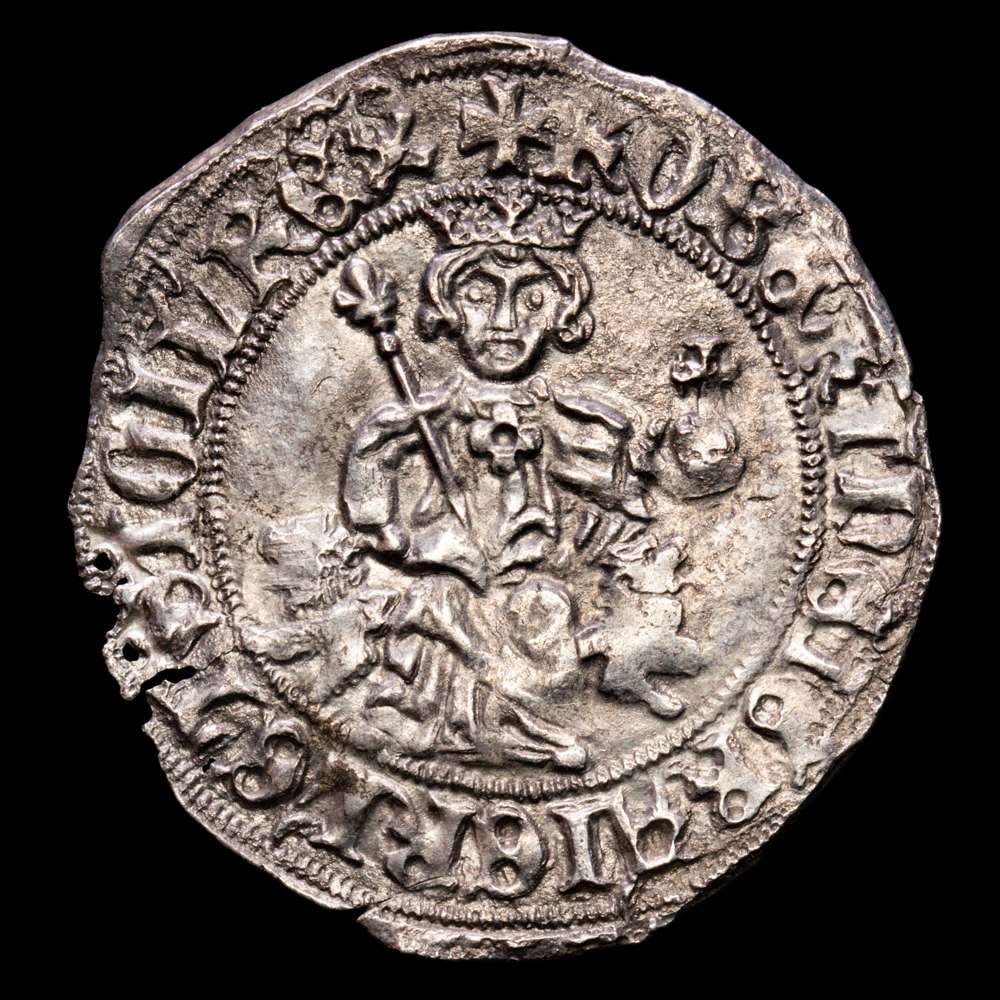 Nápoles y Sicilia. Robert d’Anjou Gigliato ND (1309-1343) , MIR-28, PdA-3977. 3,93 gramos. EBC .