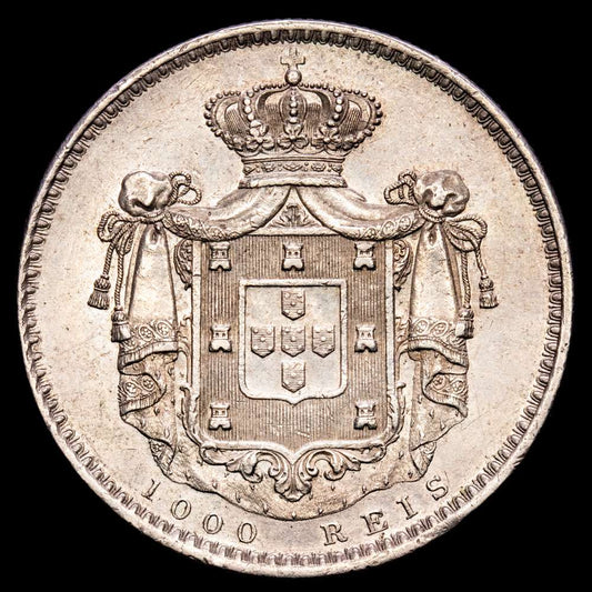 Portugal – D. Maria II. 1000 Reis. (29,63 g.). Lisboa. 1838. KM-472. EBC+. Escasa así. Muy bella.
