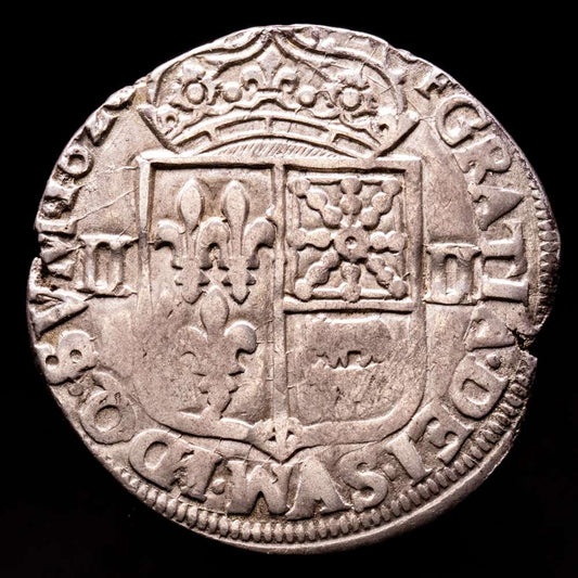Louis XIII. 1/4 Ecu. (9,33 g.). Navarra. 1620. Gad-30. MBC+.