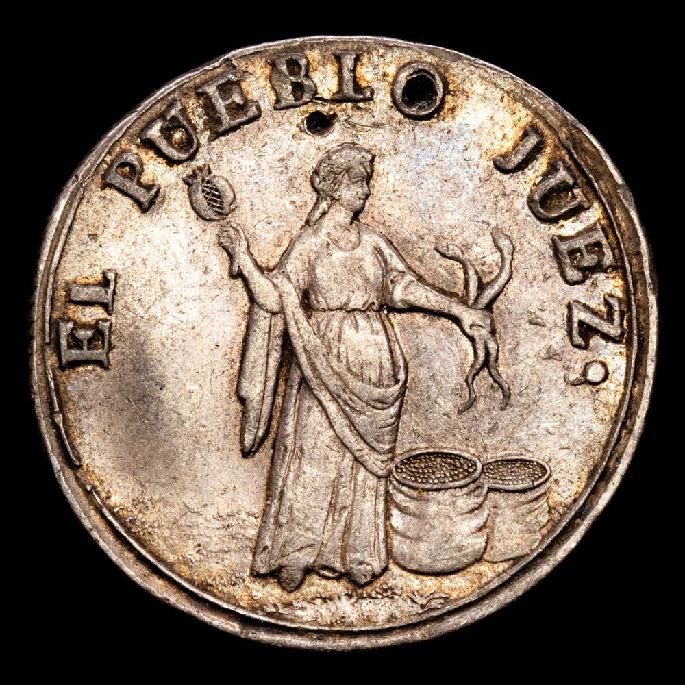 República centroamericana de Guatemala. 2 Reales. (6,7 g.). 1837. (MBC+). Perforación a la 1