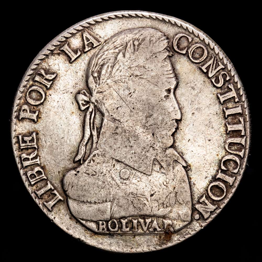 República de Bolivia. 8 Soles. (26,87 g.). Potosí. 1828. Ensayador I·M. KM-97. MBC+.