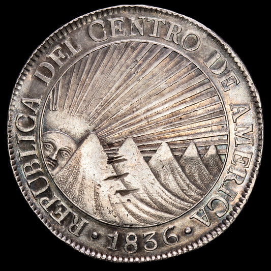 Guatemala – República. 8 Reales. (26,92g.). Nueva Granada. 1836. KM-4. Escasa.