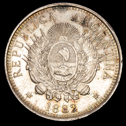 República de Argentina. 50 Centavos. (12,50 g.). 1882. SC-.