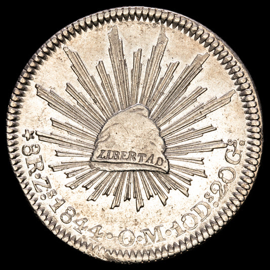 México. 8 Reales. Zacatecas. 1844. KN-377.6. Rara.