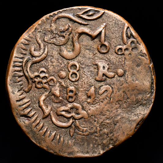 México – Guerra de Independencia. 8 Reales. (14,37g.). Oaxaca. 1812. KM-234. VF.