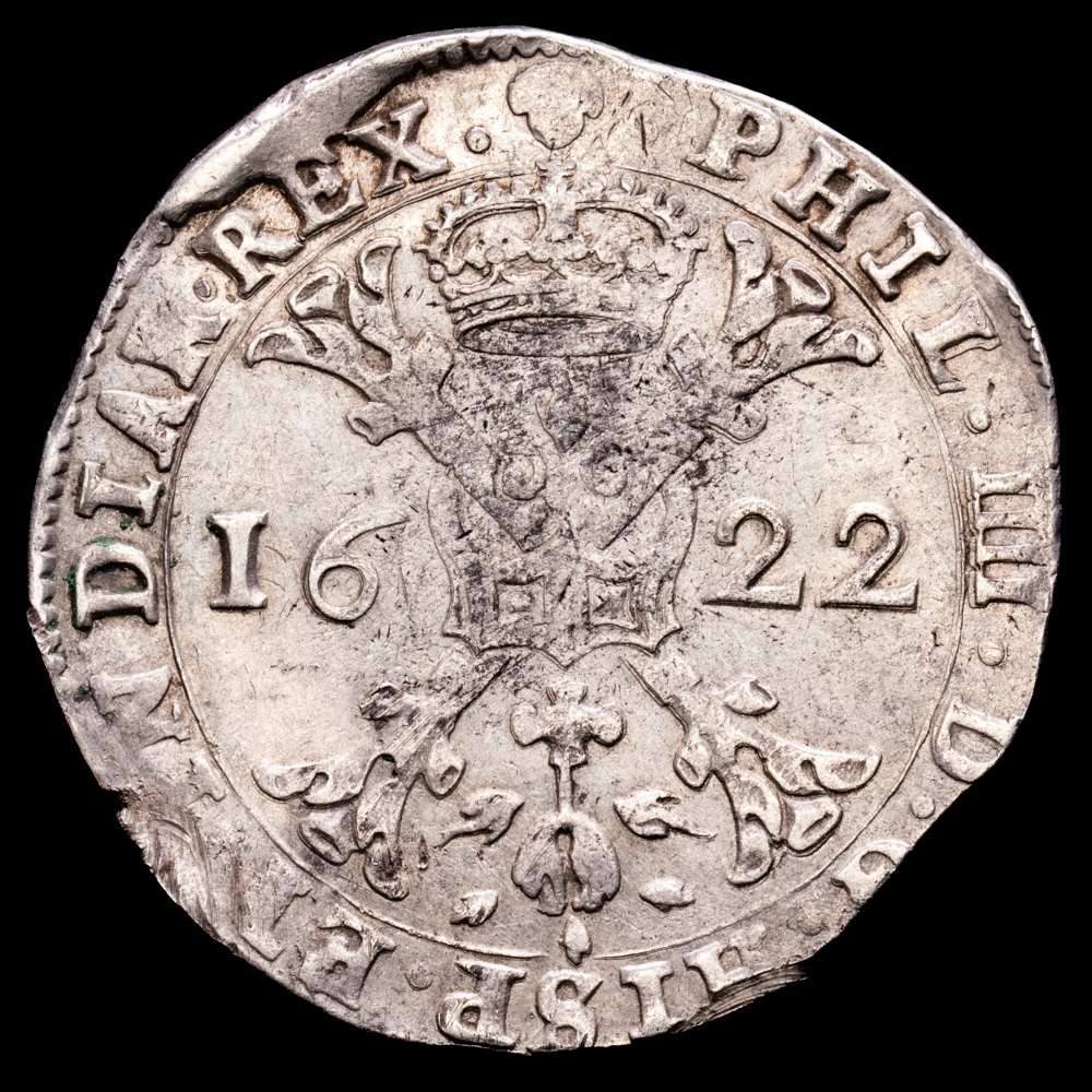 Países Bajos – Philippe IV. Patagón. (27,71 g.). Bruselas. 1622. (Vti. 996) (Vanhoudt 645.BS). MBC+