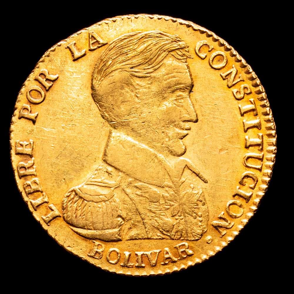 Repúbica de Bolivia. 2 Escudos. (6,76 g.). Potosí. 1835. L·M. KM-101. (Hojitas). RARA