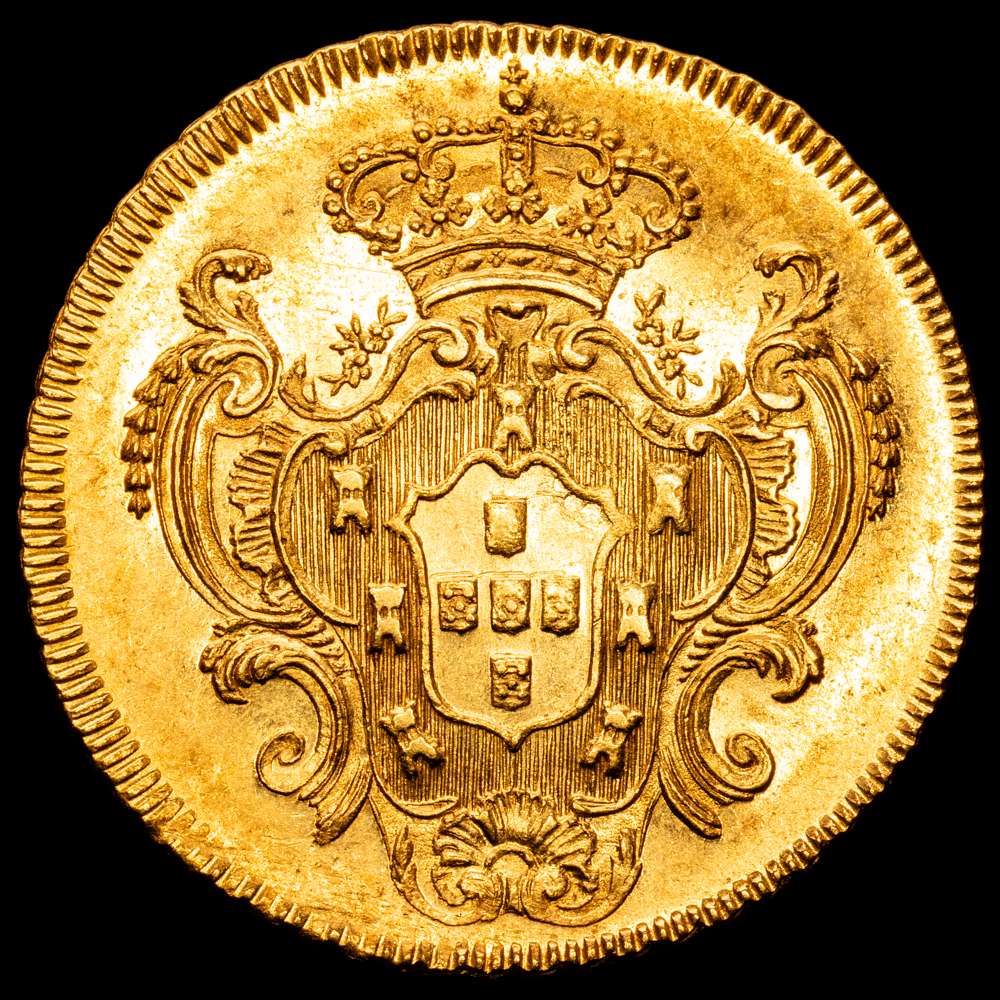 BRASIL. 6400 Reis (Peca), 1797-R. 14,39 gramos. Casa de la Moneda de Río de Janeiro. Maria I. Fr-87; KM-226.1. UNC.