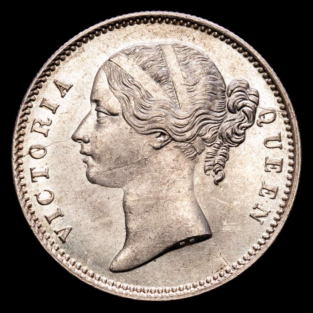 India Británica – Victoria. Rupee. (11,6 g.). 1840. KM-458. UNC-. Brillo original.