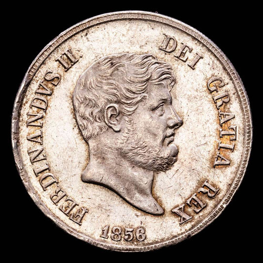 Italia – Ferdinando II Piastra (120 Grana) (27,62 g.). Reino de las dos Sicilias. 1856
