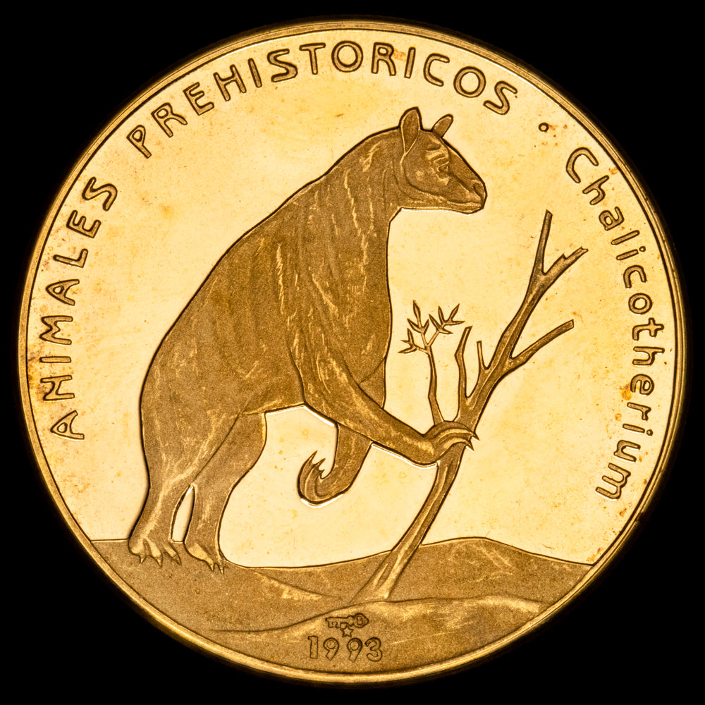 República de Cuba. 200 Pesos. (1 onz g.). 1993. ANIMALES PREHISTORICOS