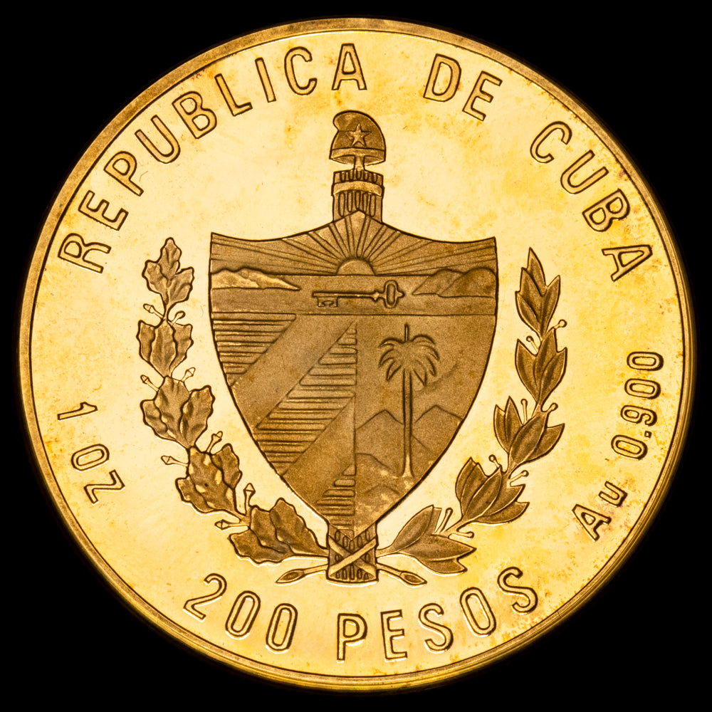 República de Cuba. 200 Pesos. (1 onz g.). 1993. ANIMALES PREHISTORICOS