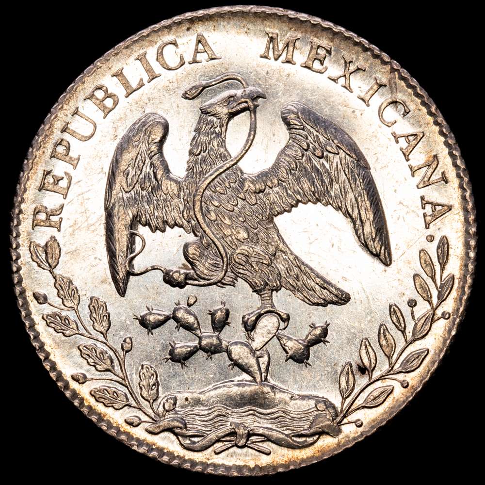 México 8 Reales 1893 Mo AM KM# 377.10, N# 7394; Plata 27.00 g.; Casa de Moneda de México; UNC