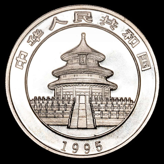 China. 10 Yuan. (31,1 g.). 1995. KM-732,1. Brillo original . BU.