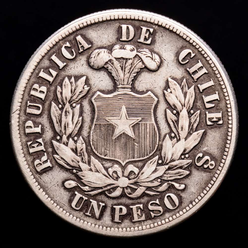 República de Chile. Un Peso. (24,43 g.). Santiago. 1882. KM-142.1. MBC+.