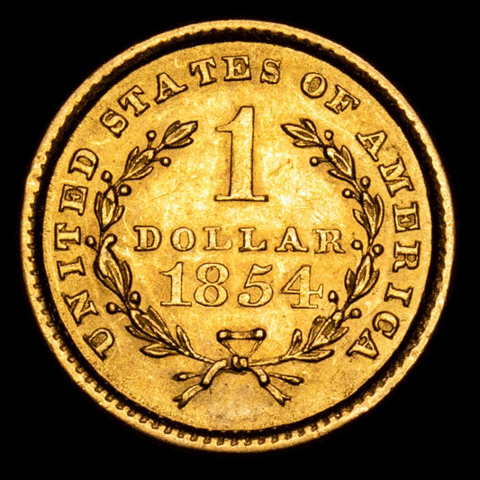 Estados Unidos. 1 Dollar. (1,67 g.). Filadelfia. 1854. KM-73. EBC.