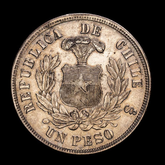 República de Chile. 1 Peso. (25,17 g.). Santiago. 1883. KM-142.1. EBC-.