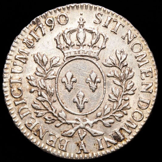 Francia. Luis XVI. 1/2 Ecu (14,70 g.). Paris A. 1790. G-355. XF.