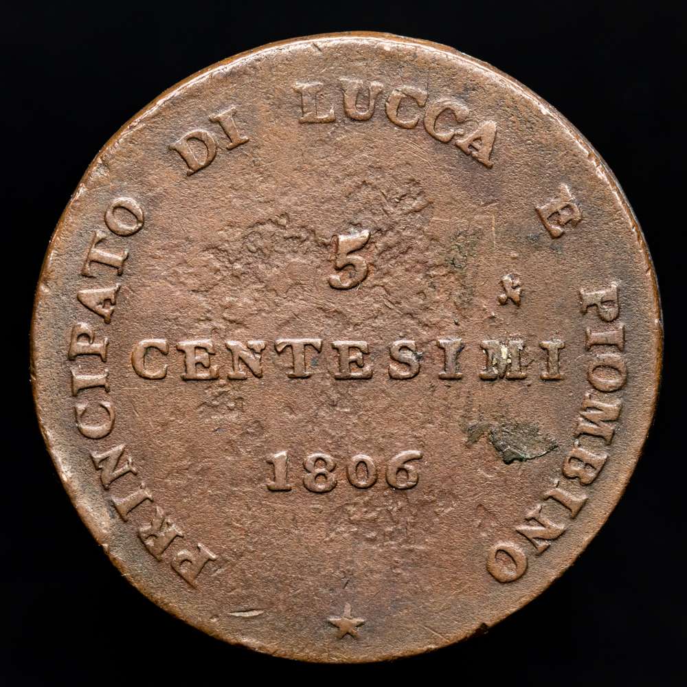 República de. 5 Centesimi. (9,15 g.). Florencia. 1806. KM-22. VF.
