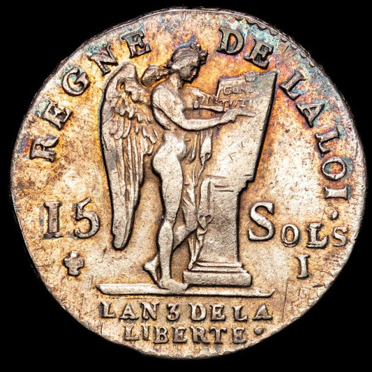 Francia – Louis XVI. 15 Sols (4,95 g.). Limoges. 1791. GAD-36. VF+.