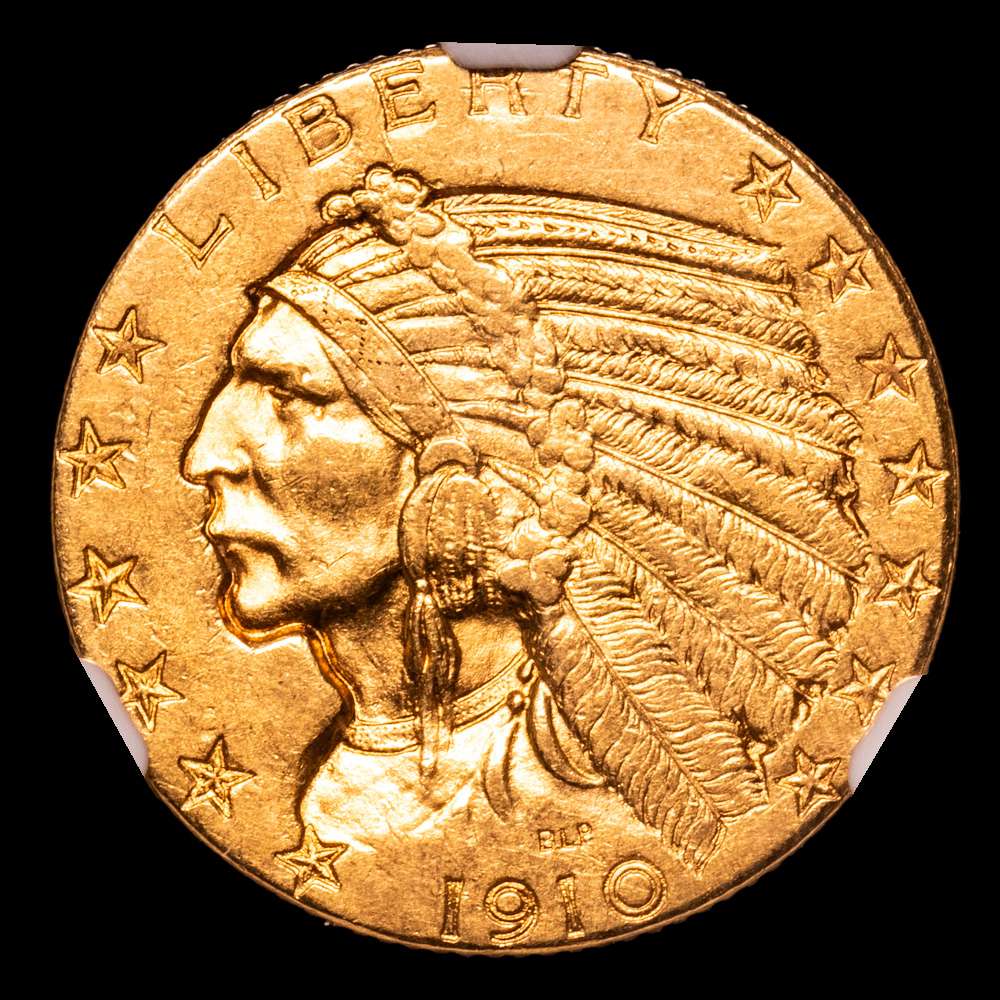 Estados Unidos. Indian Half Eagles . 5 dollars. 1910. Philadelphia. (Km-129). (Fr-148). Au.. NGC AU58.