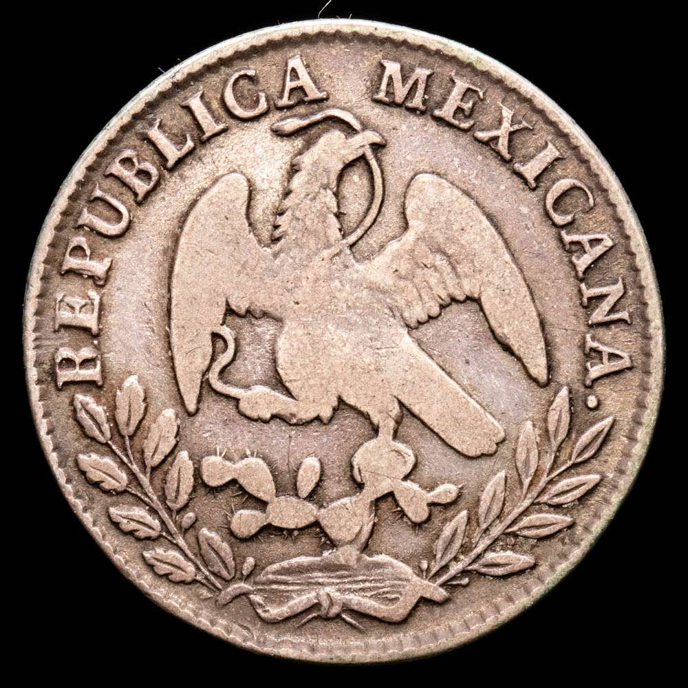 República de México. 2 Reales. (6,49 g.). México. 1863. Ensayador C·H. KM-374-10. VF.