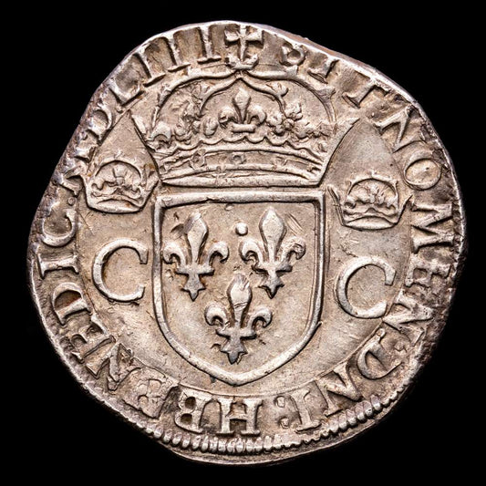 Francia – Charles IX. Teston. (9,49 g.). La Rochelle. 1564. DUPE-1063. EBC+. Rara en este estado.