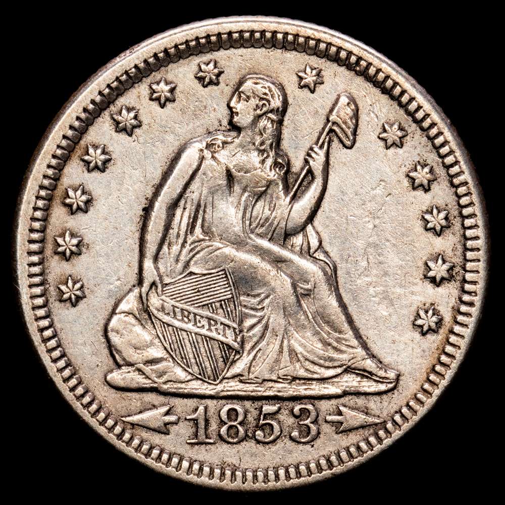 Estados Unidos de América. 1/4 Dolar. (6,15 g.). 1853. KM-78. XF.