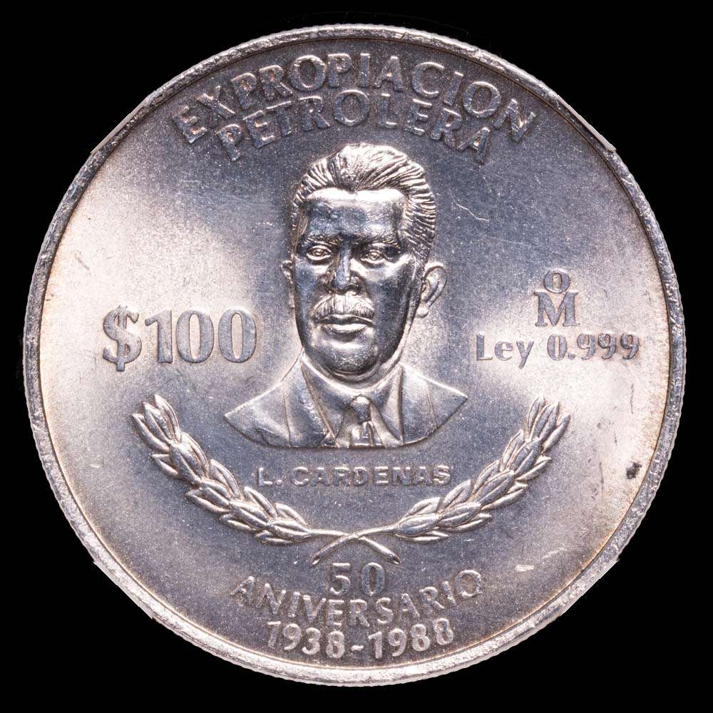 Estados Unidos Mexicanos. 100 P. (31,14 g.). México. 1988. KM# 533. MS65.