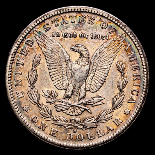Estados Unidos – Morgan Dollar. 1 Dollar. (26,75 g.). San Francisco. 1887. KM-110. XF. Precioso color arcoiris