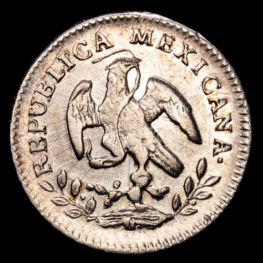 México. 1/2 Real. (1,63 g.). Guanajuato. 1867. Y·F. KM-370,7. MBC+.