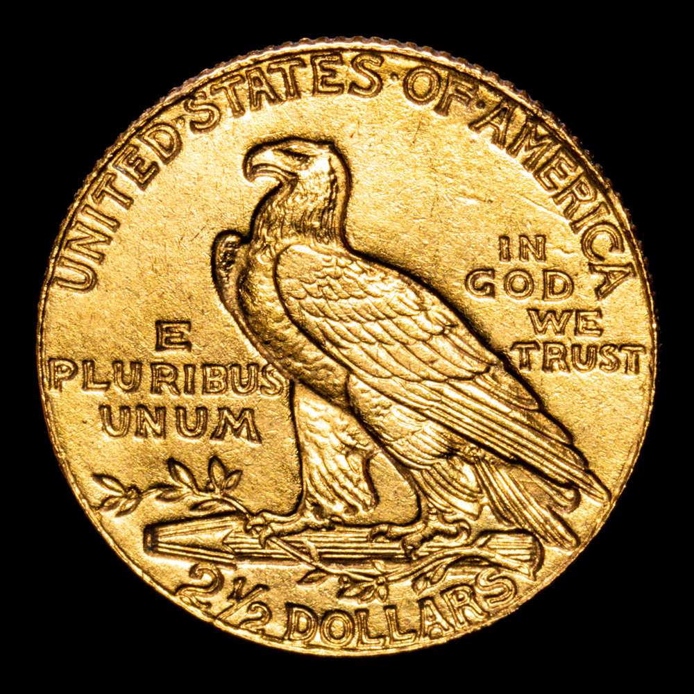 Estados Unidos. 2 1/2 Dollar. (3.82 g.). Philadelphia. 1927. KM-128. EBC. ANV: Esmaltado. Reproducción en oro