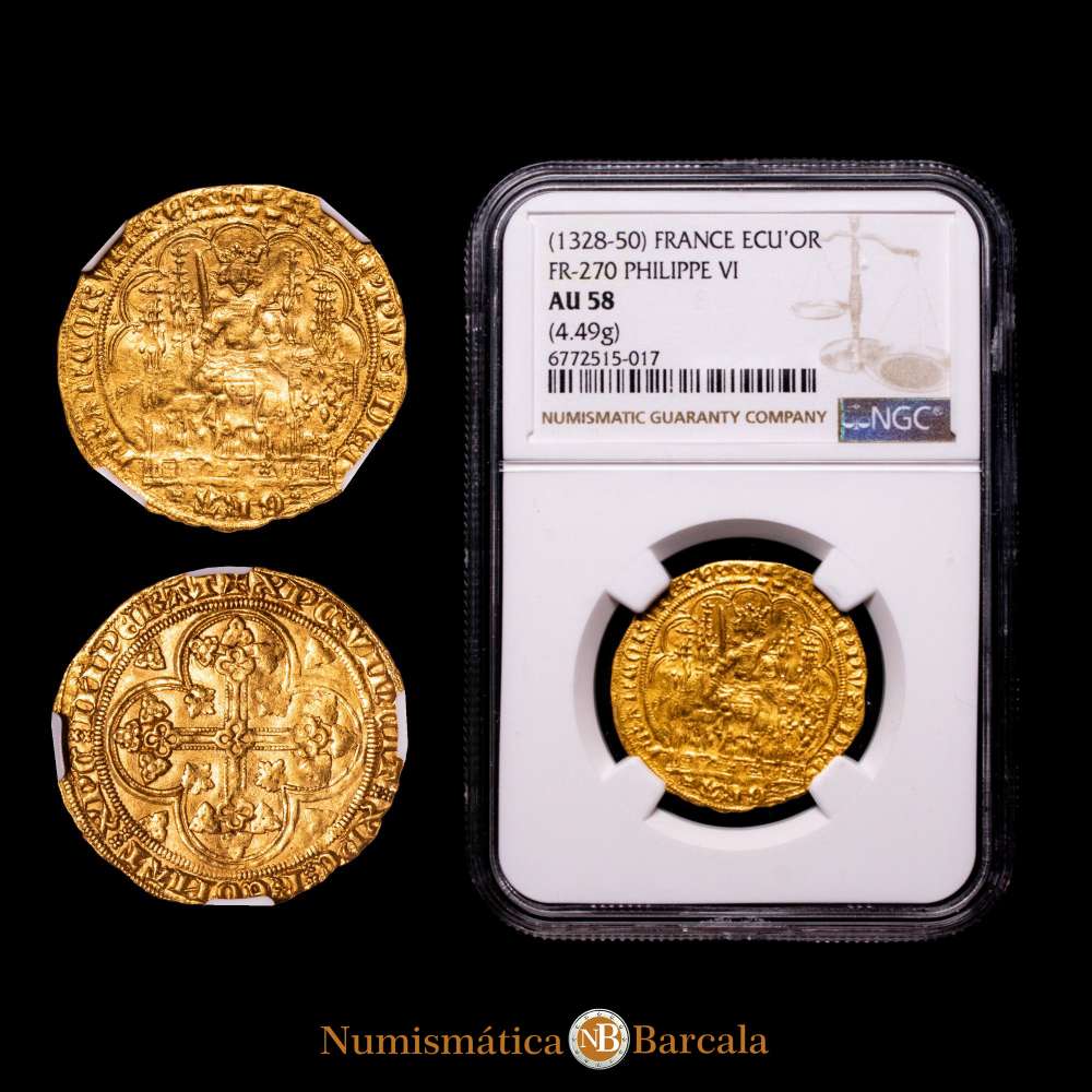 Francia – Philippe VI. Ecu’Or. (4.49 g.). (1328-1350). FR-270. NGC AU58.