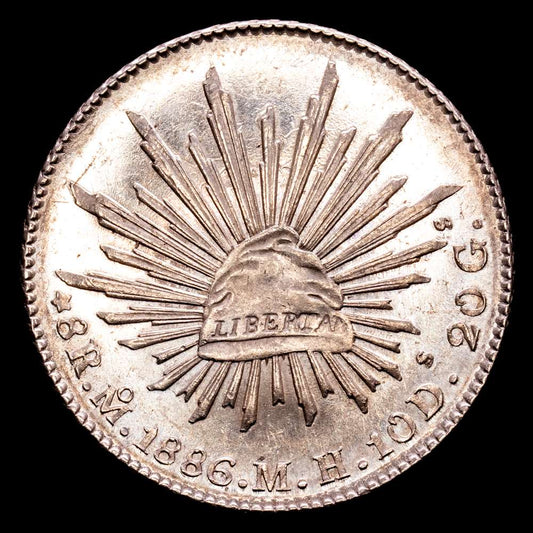 República de México. (27,02 g.). Ciudad de México. 1886. M·H. KM-377.10. Brillo original. EBC+