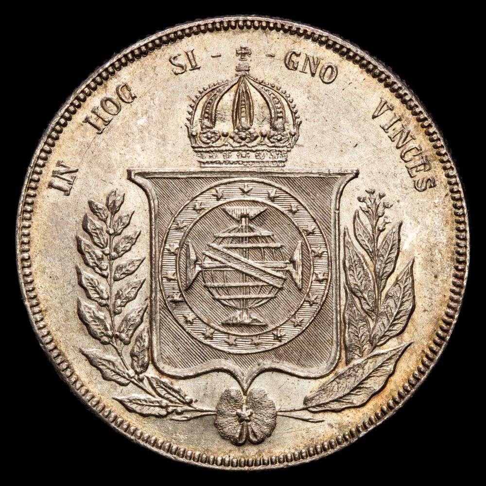 Brasil – Pedro II. 1000 Reis (12,71 g.). 1861. KM-465. SC.