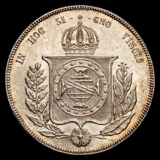 Brasil – Pedro II. 1000 Reis (12,71 g.). 1861. KM-465. SC.