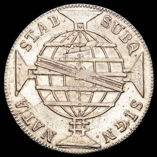 Brasil. Joannes VI. 960 Reis (26,83 g.). Rio. 1817. KM-307.3. XF. Acuñada sobre un 8 Reales.