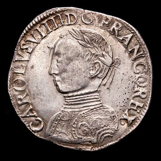 Francia – Charles IX. Teston. (9,49 g.). La Rochelle. 1564. DUPE-1063. EBC+. Rara en este estado.