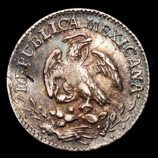 México. 1/2 Real. (1,68 g.). México. 1833. M·J. KM-370,9. XF. Bella pátina oscura