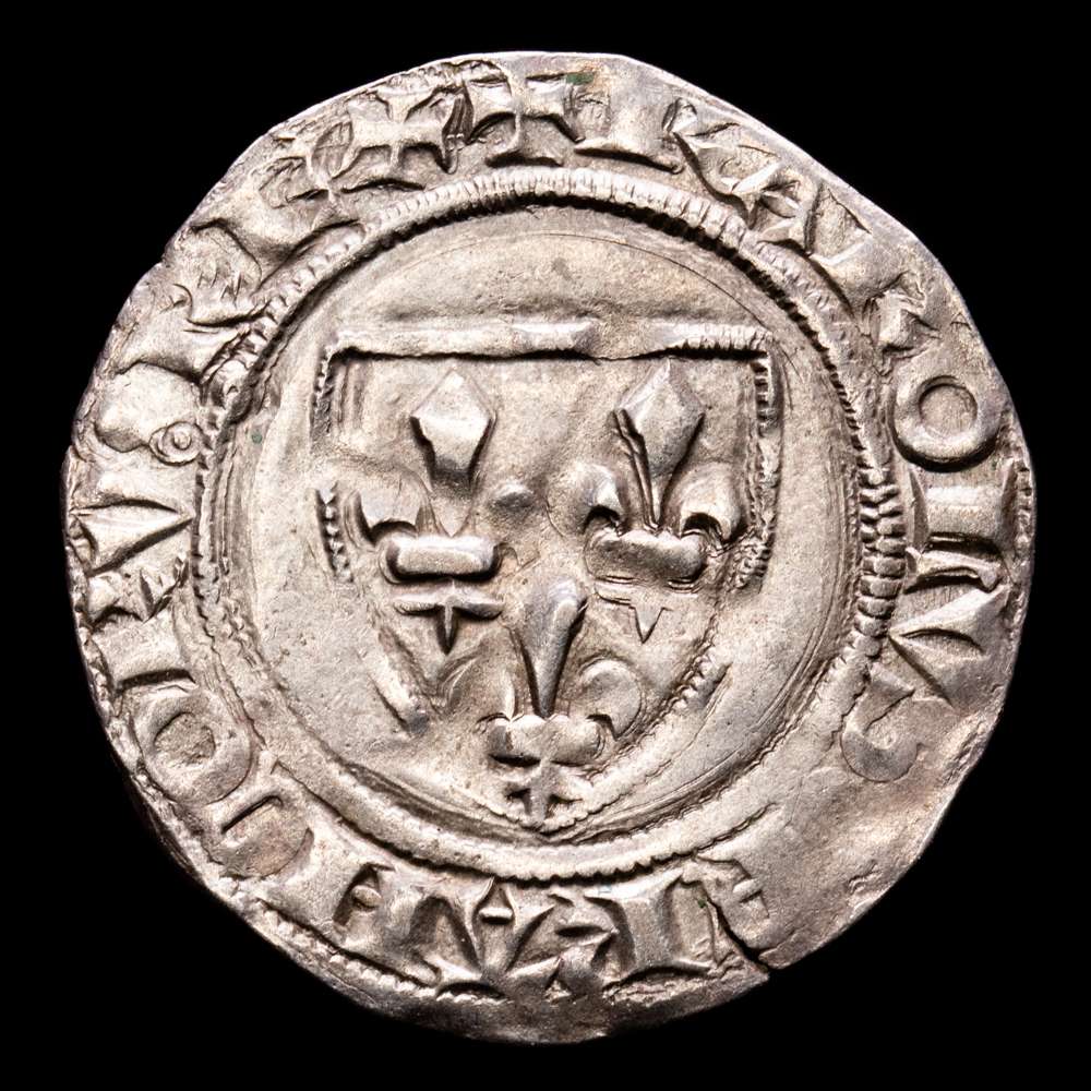 Francia – Carlos VI. Blanc Guenar. (2,84 g.). Tournai. (1380-1422). CIANI-507. EBC. (El loco – El bienamado)