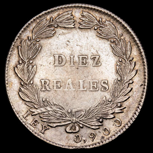 Colombia – República de Nueva Granada. 10 Reales. (25,1 g.). Nueva Granada. 1848. KM-107. XF. Escasa